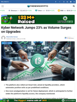 Kyber Network Jumps 23% as Volume Surges on Upgrades