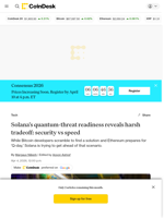 Solana news: The network’s post-quantum push reveals harsh tradeoff: security vs speed