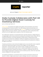 Zodia Custody Collaborates with PwC UK to Provide Digital Asset Custody for Insolvency Services