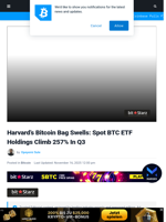 Harvard’s Bitcoin Bag Swells: Spot BTC ETF Holdings Climb 257% In Q3 | Bitcoinist.com