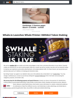 Whale.io Launches Whale Printer: $WHALE Token Staking - Brave New Coin