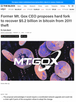 Former Mt. Gox CEO proposes hard fork to recover $5.2 billion in bitcoin from 2011 theft | The Block