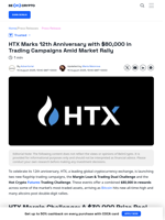 HTX Marks 12th Anniversary with $80,000 in Trading Campaigns Amid Market Rally