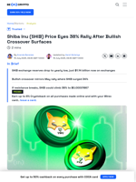 Shiba Inu Price Eyes 38% Rally After Bullish Chart Crossover