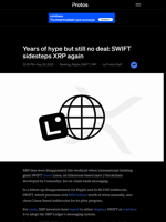 Years of hype but still no deal: SWIFT sidesteps XRP again