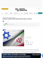 Lebanon ceasefire takes effect after 60 days of conflict