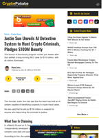 Justin Sun Unveils AI Detective System to Hunt Crypto Criminals, Pledges $100M Bounty