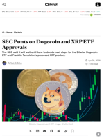 SEC Punts on Dogecoin and XRP ETF Approvals - Decrypt