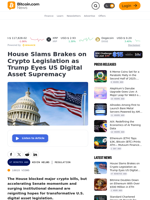 House Slams Brakes on Crypto Legislation as Trump Eyes US Digital Asset Supremacy – Regulation Bitcoin News