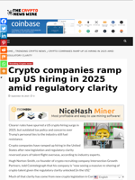 Crypto companies ramp up US hiring in 2025 amid regulatory clarity - The Crypto News Wire