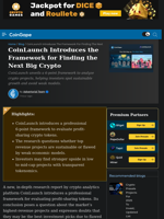CoinLaunch's Framework for Finding the Next Big Crypto