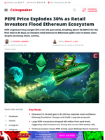 PEPE Price Explodes 30% as Retail Investors Flood Ethereum Ecosystem - Coinspeaker