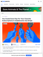 You Could Soon Pay Subscriptions in Stablecoins via Stripe