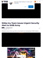 Shiba Inu Team Issues Urgent Security Alert to SHIB Army - U.Today