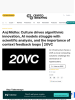 Anj Midha: Culture drives algorithmic innovation, AI models struggle with scientific analysis, and the importance of context feedback loops | 20VC