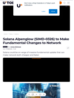 Solana Alpenglow (SIMD-0326) to Make Fundamental Changes to Network - U.Today