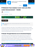 Pi Network Price Crashes To All-Time Low After Latest Announcement — Details | Bitcoinist.com