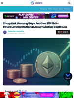SharpLink Gaming Buys Another $19.5M In Ethereum: Institutional Accumulation Continues