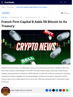 French Firm Capital B Adds 58 Bitcoin to Its Treasury
