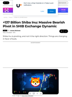 +137 Billion Shiba Inu: Massive Bearish Pivot in SHIB Exchange Dynamic - U.Today
