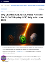 Why Chainlink And ASTER Are No Match For The 50,000% Payday (PDP) Rally In October 2025