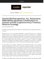 Sonnet BioTherapeutics, Inc. Announces $888 Million Business Combination to Launch a HYPE Cryptocurrency Treasury Reserve Strategy