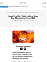 Here’s How High Shiba Inu Price Could Rise If Bitcoin Hits $21,000,000