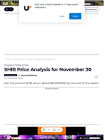 SHIB Price Analysis for November 30 - U.Today