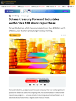 Forward Industries Authorizes $1B Share Repurchase