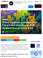 Shiba Inu News: Analysts Issue Price Crash Warning as SHIB Holders Flock to Layer Brett | Live Bitcoin News