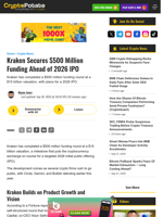 Kraken Secures $500 Million Funding Ahead of 2026 IPO