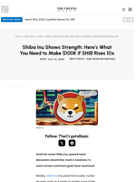 Shiba Inu Shows Strength: Here’s What You Need to Make $100K if SHIB Rises 10x