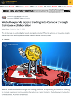 Webull Expands Crypto Offering as Canada Adoption Grows