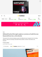Bithumb hacked through employee system as South Korean financial firms face cyberattacks