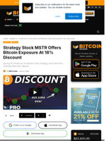 Strategy Stock MSTR Offers Bitcoin Exposure At 18% Discount