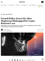 French Police Arrest Six After Magistrate Kidnapped in Crypto Ransom Case - Decrypt