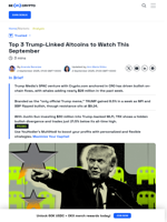 3 Altcoins Related To Donald Trump to Watch In September