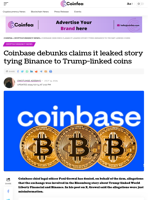 Coinbase debunks claims it leaked story tying Binance to Trump-linked coins - Coinfea