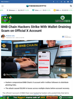 BNB Chain Hackers Strike With Wallet-Draining Scam on Official X Account - TheNewsCrypto