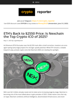 ETH’s Back to $2550 Price: Is Nexchain the Top Crypto ICO of 2025?
