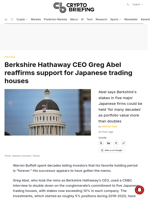 Berkshire Hathaway CEO Greg Abel reaffirms support for Japanese trading houses
