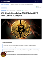 Will Bitcoin Drop Below $50K? Latest BTC Price Debate & Analysis