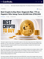 Best Crypto to Buy Now: Dogecoin Rips  17% as Pepeto's 150x Setup Turns $5,000 Into $750,000