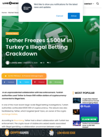 Tether Freezes $500M in Turkey's Illegal Betting Crackdown | Live Bitcoin News