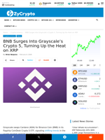 BNB Surges Into Grayscale’s Crypto 5, Turning Up the Heat on XRP ⋆ ZyCrypto