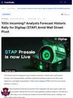 100x Incoming? Analysts Forecast Historic Rally for Digitap ($TAP) Amid Wall Street Pivot