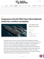 Explosions hit US Fifth Fleet HQ in Bahrain amid Iran conflict escalation