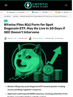 Bitwise Files 8(a) Form for Spot Dogecoin ETF, May Go Live in 20 Days if SEC Doesn’t Intervene - Crypto News Flash
