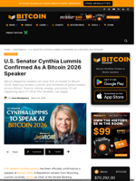 U.S. Senator Cynthia Lummis Confirmed As A Bitcoin 2026 Speaker