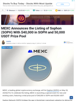 MEXC Announces the Listing of Sophon (SOPH) With $40,000 in SOPH and 50,000 USDT Prize Pool